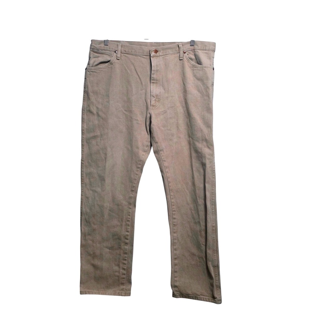 Wrangler Five Star Premium Denim Mens Tan Khaki Straight Leg Jeans 40x32